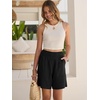 image:imageANRABESS Linen Shorts for Women Summer Casual High Waisted ShortsBlack