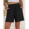 image:imageANRABESS Linen Shorts for Women Summer Casual High Waisted ShortsBlack