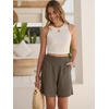 image:imageANRABESS Linen Shorts for Women Summer Casual High Waisted ShortsCoffee