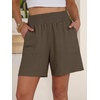 image:imageANRABESS Linen Shorts for Women Summer Casual High Waisted ShortsCoffee