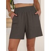 image:imageANRABESS Linen Shorts for Women Summer Casual High Waisted ShortsCoffee