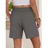 image:imageANRABESS Linen Shorts for Women Summer Casual High Waisted ShortsDark Grey