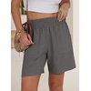 image:imageANRABESS Linen Shorts for Women Summer Casual High Waisted ShortsDark Grey