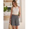image:imageANRABESS Linen Shorts for Women Summer Casual High Waisted ShortsDark Grey