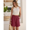 image:imageANRABESS Linen Shorts for Women Summer Casual High Waisted ShortsDeep Red