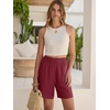 image:imageANRABESS Linen Shorts for Women Summer Casual High Waisted ShortsDeep Red