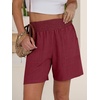 image:imageANRABESS Linen Shorts for Women Summer Casual High Waisted ShortsDeep Red
