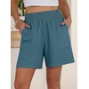 image:imageANRABESS Linen Shorts for Women Summer Casual High Waisted ShortsLake Green