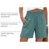 image:imageANRABESS Linen Shorts for Women Summer Casual High Waisted ShortsLake Green