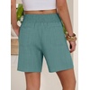 image:imageANRABESS Linen Shorts for Women Summer Casual High Waisted ShortsLake Green