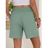 image:imageANRABESS Linen Shorts for Women Summer Casual High Waisted ShortsLight Green