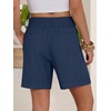 image:imageANRABESS Linen Shorts for Women Summer Casual High Waisted ShortsNavy Blue