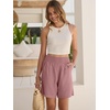 image:imageANRABESS Linen Shorts for Women Summer Casual High Waisted ShortsPink
