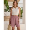 image:imageANRABESS Linen Shorts for Women Summer Casual High Waisted ShortsPink