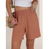 image:imageANRABESS Linen Shorts for Women Summer Casual High Waisted ShortsRust Red