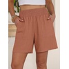 image:imageANRABESS Linen Shorts for Women Summer Casual High Waisted ShortsRust Red