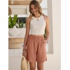 image:imageANRABESS Linen Shorts for Women Summer Casual High Waisted ShortsRust Red