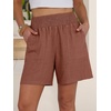 image:imageANRABESS Linen Shorts for Women Summer Casual High Waisted ShortsRust Red