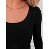image:imageANRABESS Long Sleeve Crop Top for Women Scoop Neck Ribbed ShirtsBlack