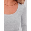 image:imageANRABESS Long Sleeve Crop Top for Women Scoop Neck Ribbed ShirtsGrey