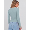 image:imageANRABESS Long Sleeve Crop Top for Women Scoop Neck Ribbed ShirtsGrey Blue