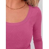 image:imageANRABESS Long Sleeve Crop Top for Women Scoop Neck Ribbed ShirtsHot Pink