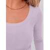 image:imageANRABESS Long Sleeve Crop Top for Women Scoop Neck Ribbed ShirtsLight Purple
