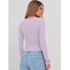 image:imageANRABESS Long Sleeve Crop Top for Women Scoop Neck Ribbed ShirtsLight Purple