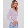 image:imageANRABESS Long Sleeve Crop Top for Women Scoop Neck Ribbed ShirtsLight Purple