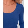 image:imageANRABESS Long Sleeve Crop Top for Women Scoop Neck Ribbed ShirtsRoyal Blue