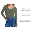 image:imageANRABESS Long Sleeve Shirts for Women Fall V Neck Slim Fit Tops Basic TeeArmy Green