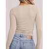 image:imageANRABESS Long Sleeve Shirts for Women Fall V Neck Slim Fit Tops Basic TeeBeige