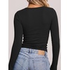 image:imageANRABESS Long Sleeve Shirts for Women Fall V Neck Slim Fit Tops Basic TeeBlack