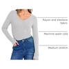 image:imageANRABESS Long Sleeve Shirts for Women Fall V Neck Slim Fit Tops Basic TeeBright Grey