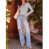 image:imageANRABESS Long Sleeve Shirts for Women Fall V Neck Slim Fit Tops Basic TeeBright Grey