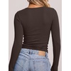 image:imageANRABESS Long Sleeve Shirts for Women Fall V Neck Slim Fit Tops Basic TeeCoffee