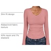 image:imageANRABESS Long Sleeve Shirts for Women Fall V Neck Slim Fit Tops Basic TeeCoral Pink