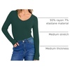 image:imageANRABESS Long Sleeve Shirts for Women Fall V Neck Slim Fit Tops Basic TeeDeep Green