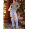image:imageANRABESS Long Sleeve Shirts for Women Fall V Neck Slim Fit Tops Basic TeeGray Khaki