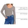 image:imageANRABESS Long Sleeve Shirts for Women Fall V Neck Slim Fit Tops Basic TeeGray Khaki