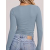 image:imageANRABESS Long Sleeve Shirts for Women Fall V Neck Slim Fit Tops Basic TeeGrey Blue