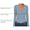 image:imageANRABESS Long Sleeve Shirts for Women Fall V Neck Slim Fit Tops Basic TeeGrey Blue
