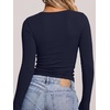 image:imageANRABESS Long Sleeve Shirts for Women Fall V Neck Slim Fit Tops Basic TeeNavy Blue