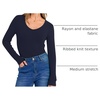 image:imageANRABESS Long Sleeve Shirts for Women Fall V Neck Slim Fit Tops Basic TeeNavy Blue