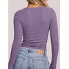 image:imageANRABESS Long Sleeve Shirts for Women Fall V Neck Slim Fit Tops Basic TeePurple