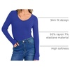 image:imageANRABESS Long Sleeve Shirts for Women Fall V Neck Slim Fit Tops Basic TeeRoyal Blue