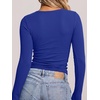image:imageANRABESS Long Sleeve Shirts for Women Fall V Neck Slim Fit Tops Basic TeeRoyal Blue