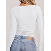 image:imageANRABESS Long Sleeve Shirts for Women Fall V Neck Slim Fit Tops Basic TeeWhite