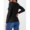 image:imageANRABESS Long Sleeve Shirts for Women Ribbed Fitted TopBlack