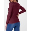 image:imageANRABESS Long Sleeve Shirts for Women Ribbed Fitted TopBurgundy
